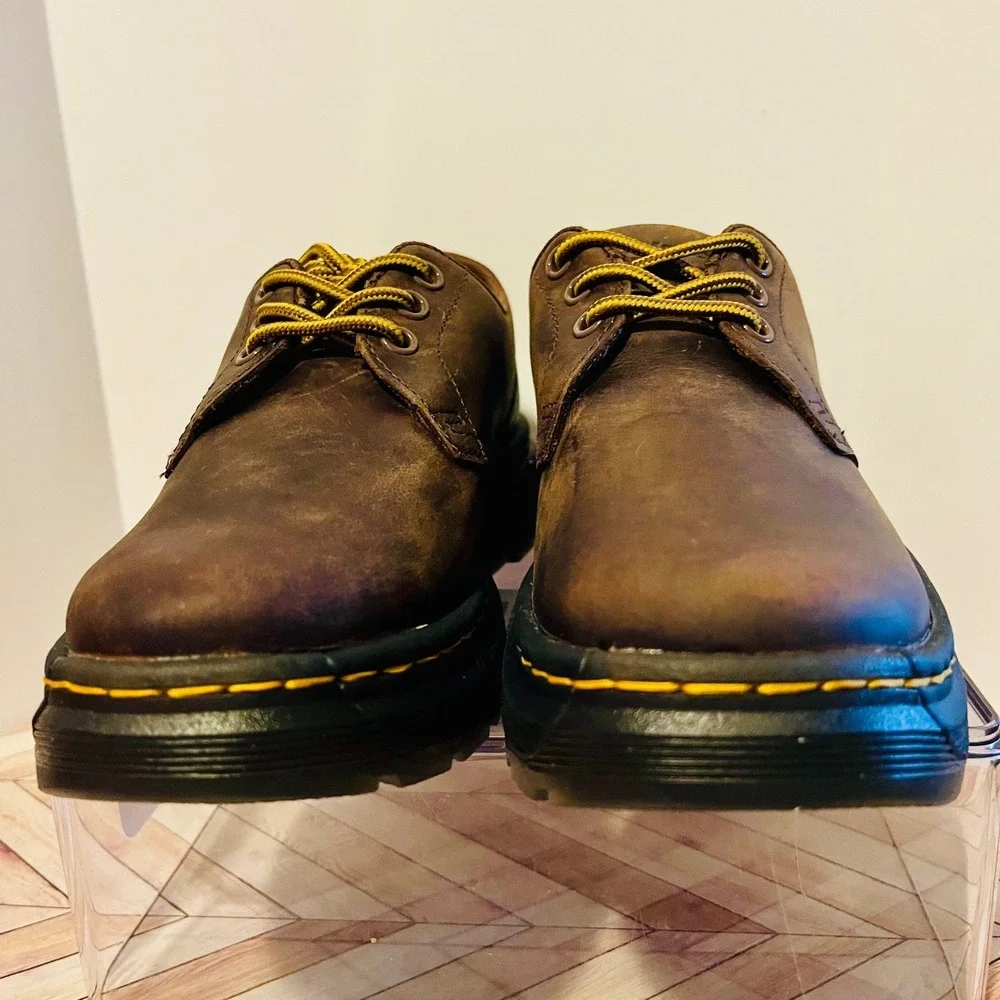 Dr Martens Crewson Lo Crazy Horse Brown Leather M 4 L 5 Lace Up Chunky‎ Shoes